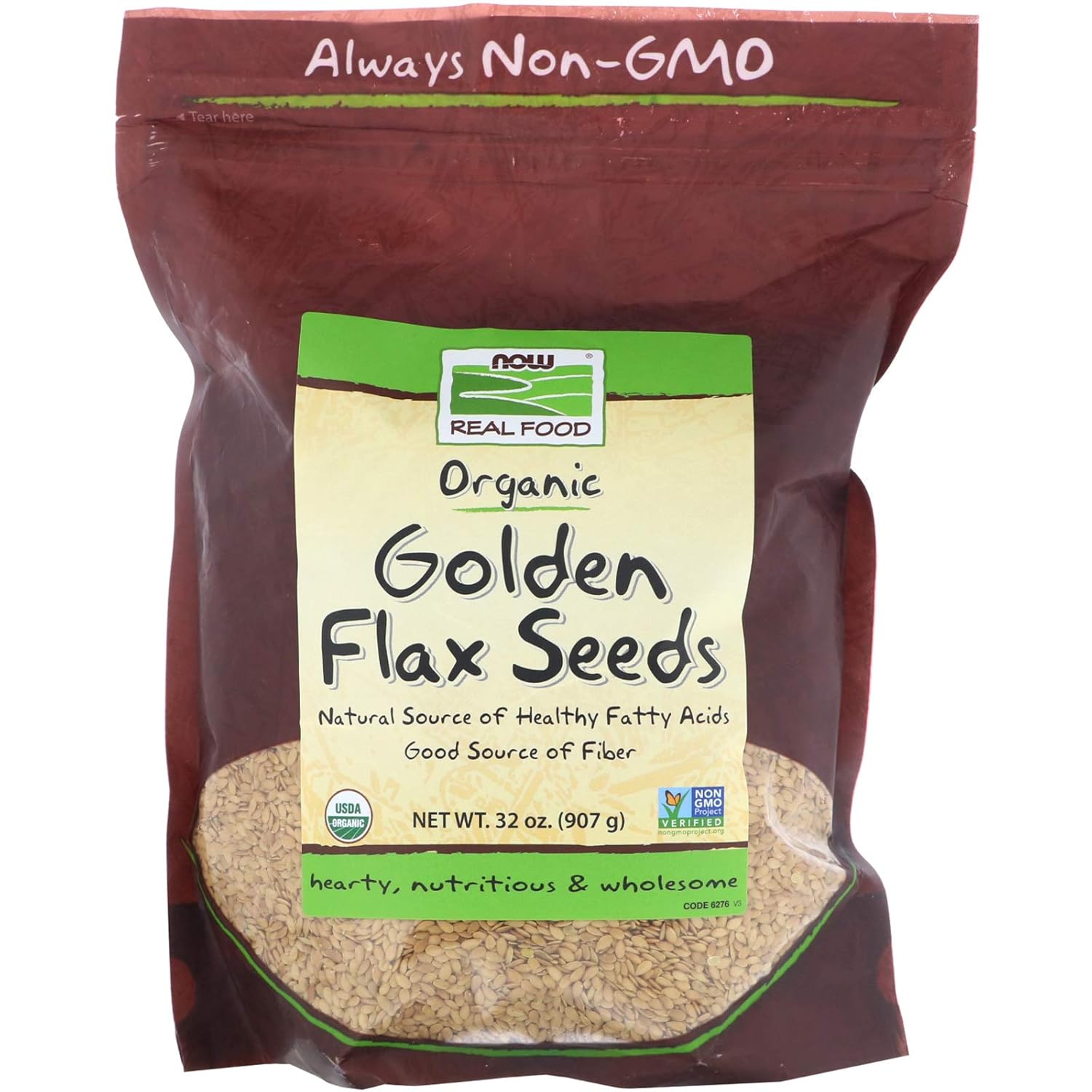 NOW Foods Organic Golden Flax Seeds - 2 lb – Highland Health Foods