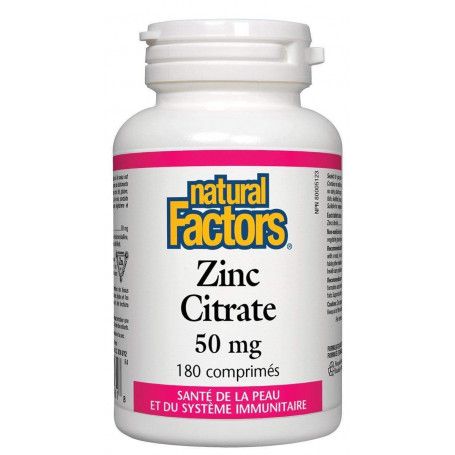 Natural Factors Zinc (citrate/50mg) - Packaging Of 180comp