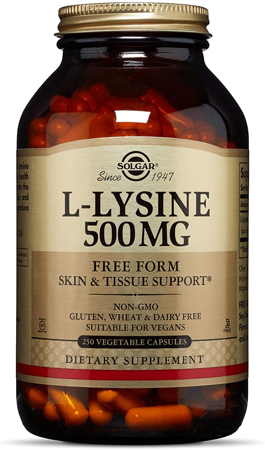 Solgar L-Lysine 500 Mg, 250 Vegetable Capsules