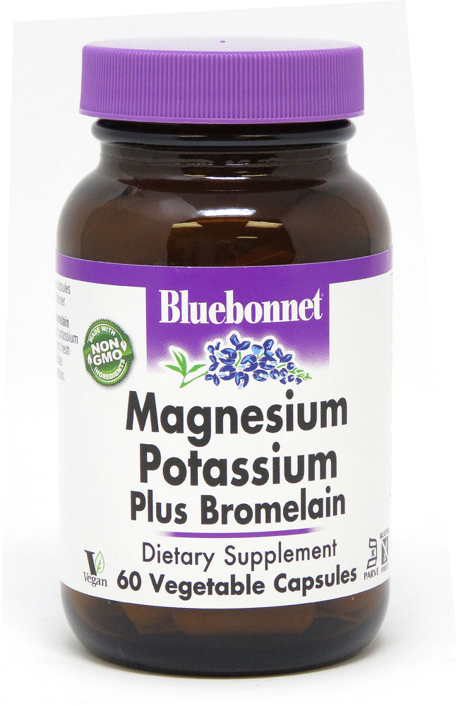 MAGNESIUM POTASSIUM & BROMELAIN 60 Veg Caps Highland Health Foods