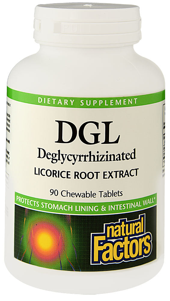 Natural Factors DGL, Root Extract, 180 Chewable Tablets