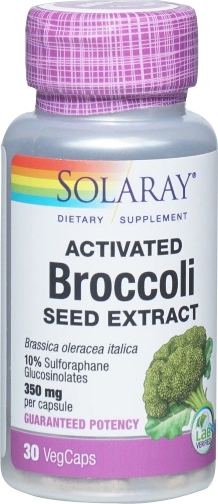 Solaray Activated Broccoli Seed Extract 350 Mg 30 Capsules