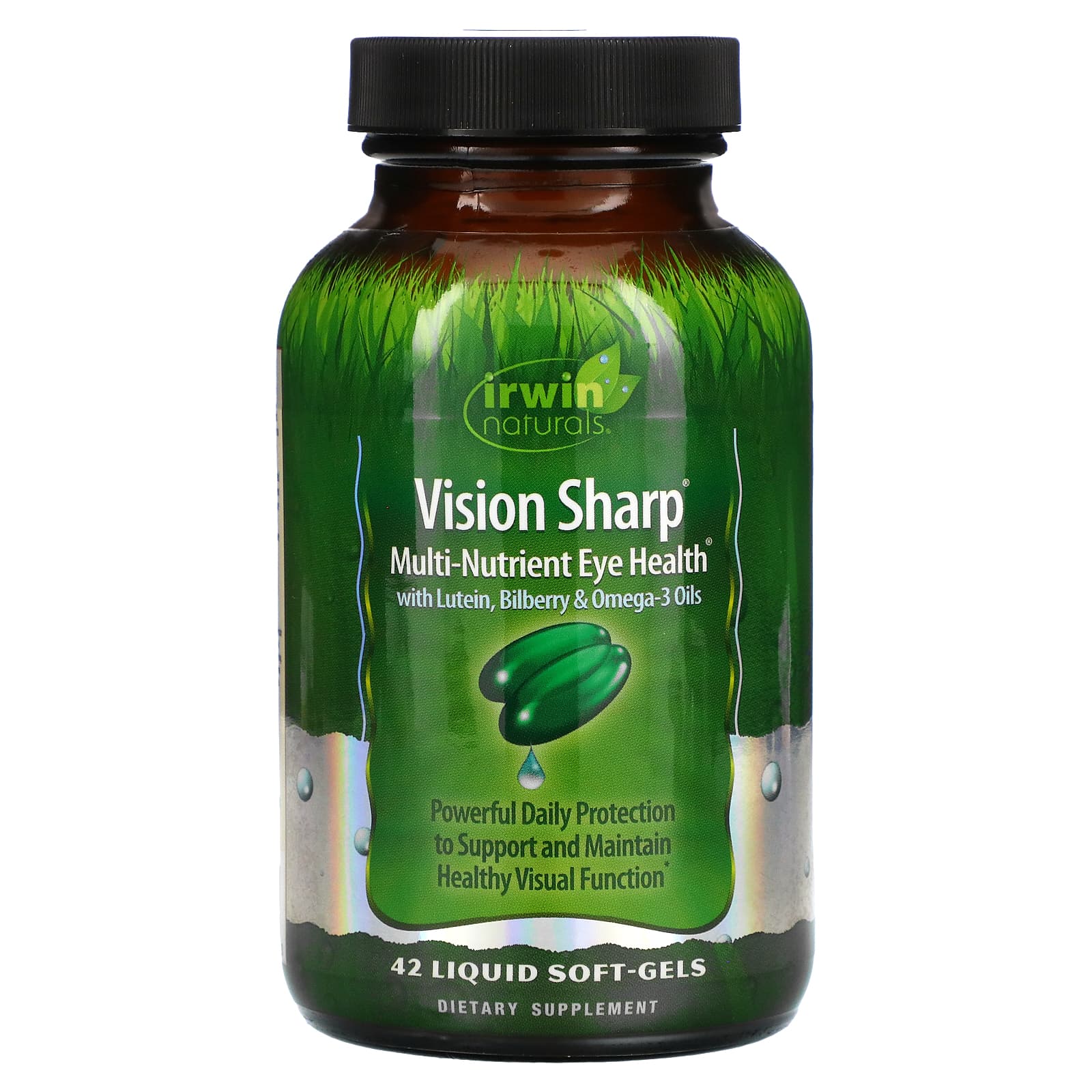 Irwin Naturals Vision Sharp Multi-Nutrient Eye Health With Lutein, Bilberry And Omega-3s - 42 Liquid Softgels
