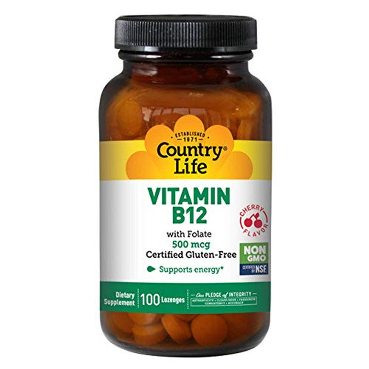 Country Life Vitamin B12 500 Mcg Sublingual Cherry
