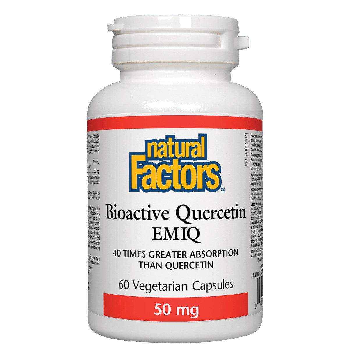 Natural Factors Bioactive Quercetin EMIQ, All Year Support For Healthy Inflammatory Responses And Sinuses, 60 Capsules
