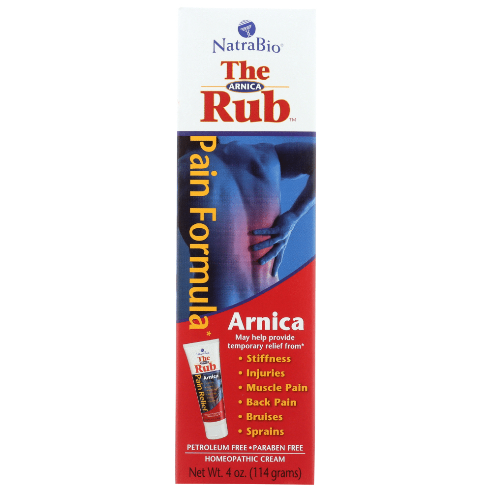 NatraBio The Arnica Rub Homeopathic Pain Relief Cream, 4 Oz