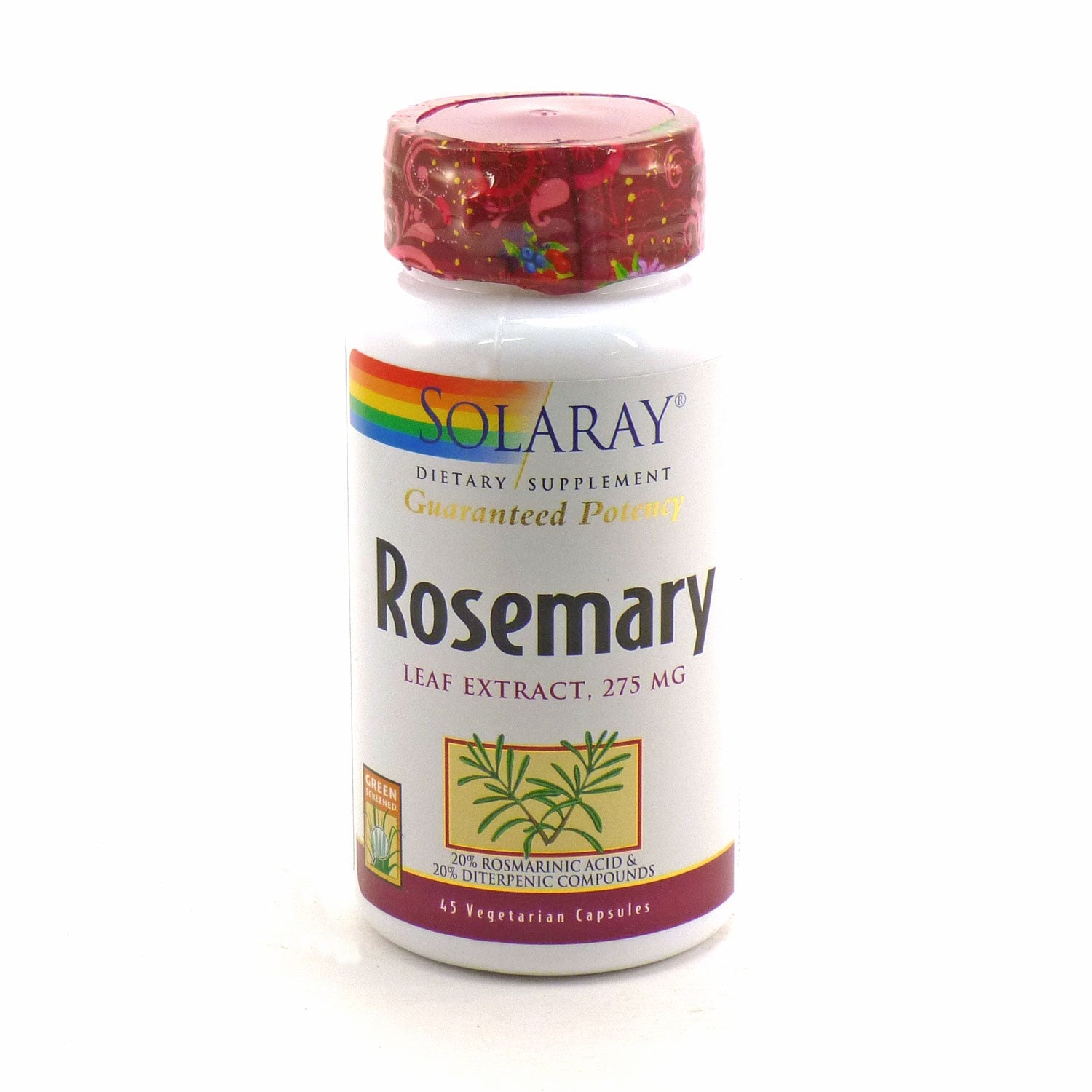 Solaray Rosemary Leaf Extract -- 275 Mg - 45 Vegetarian Capsules