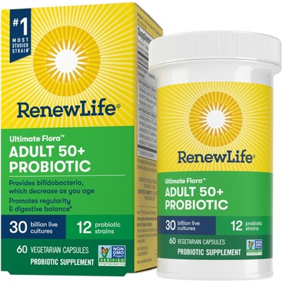 RenewLife Re Ultimate Flora Adult 50+ Probiotic, 30 Billion CFU, 60 Capsules