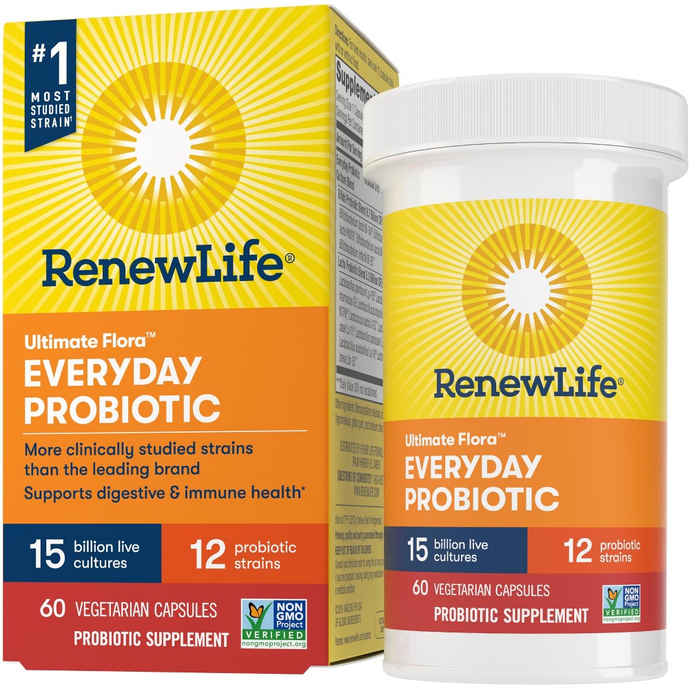 Renew Life Re Ultimate Flora Adult Everyday Probiotic, 15 Billion CFU, 60 Capsules
