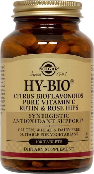 Solgar Hy-Bio, Citrus Bioflavonoids, Pure Vitamin C, Rutin & Rose Hips, 250 Tablets