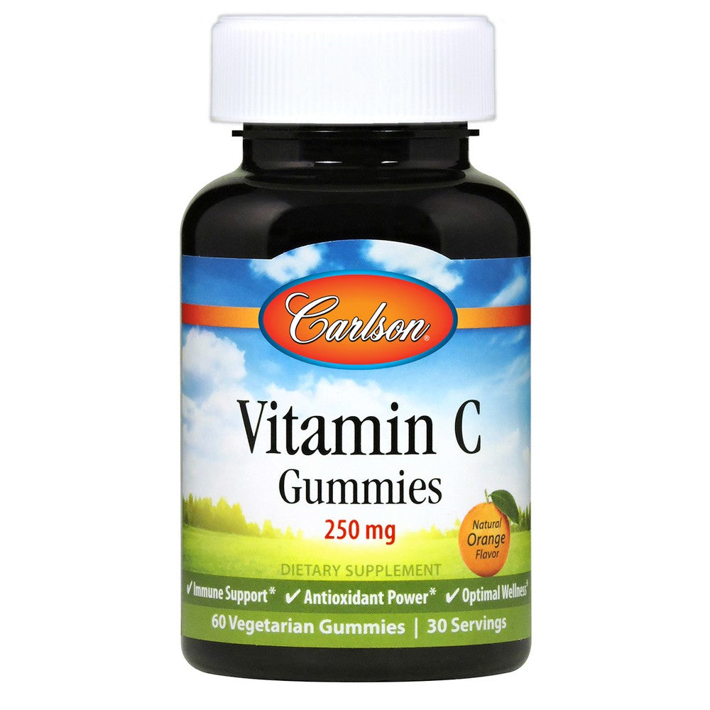 Carlson Labs Vitamin C Gummies, 250 Mg, Immune Support, Orange, Vegetarian