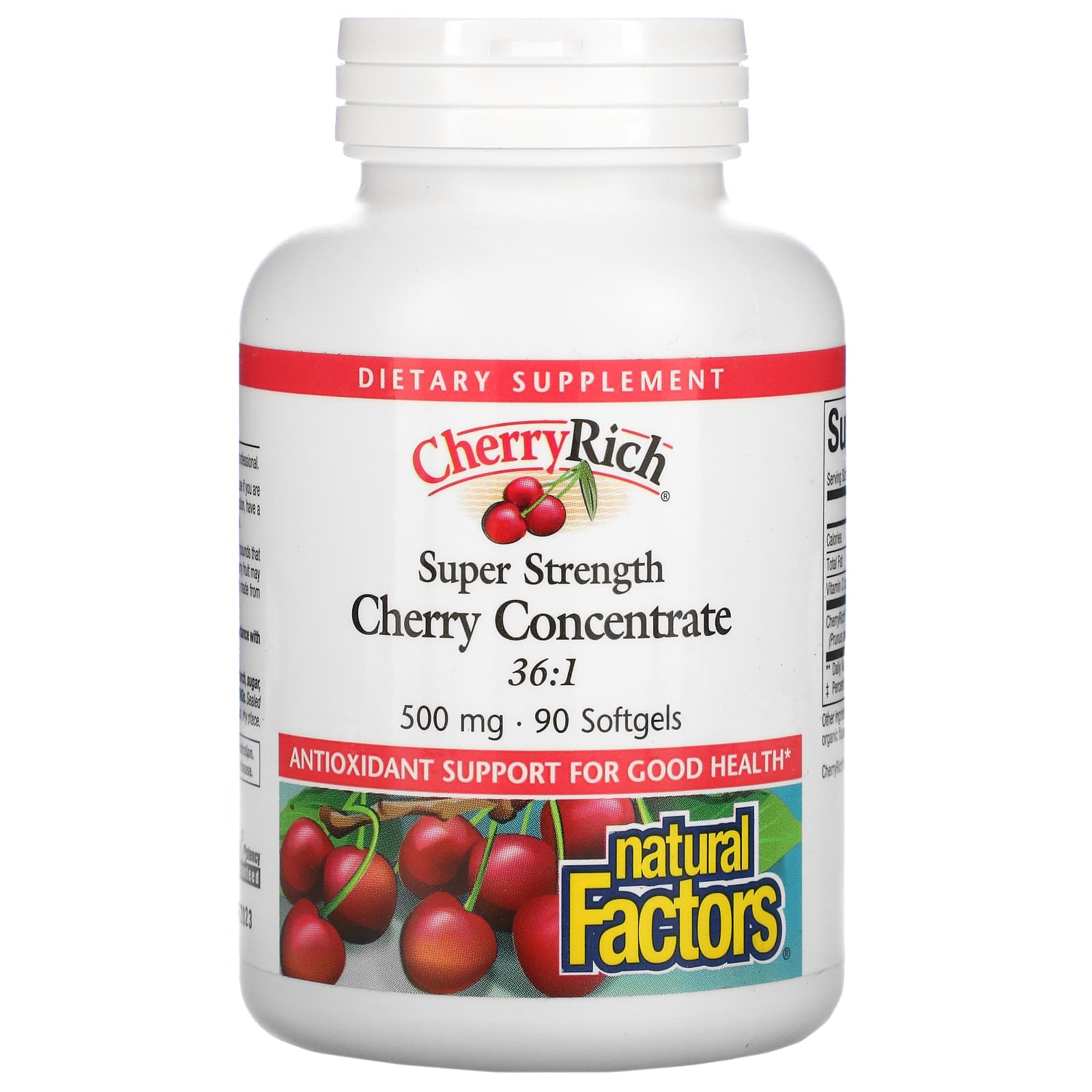 Natural Factors CherryRich Super Strength Cherry Concentrate 500 Mg Softgels