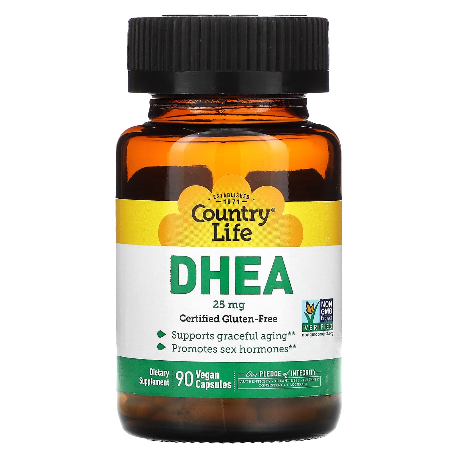Country Life DHEA, 25 Mg, 90 Vegetarian Capsules
