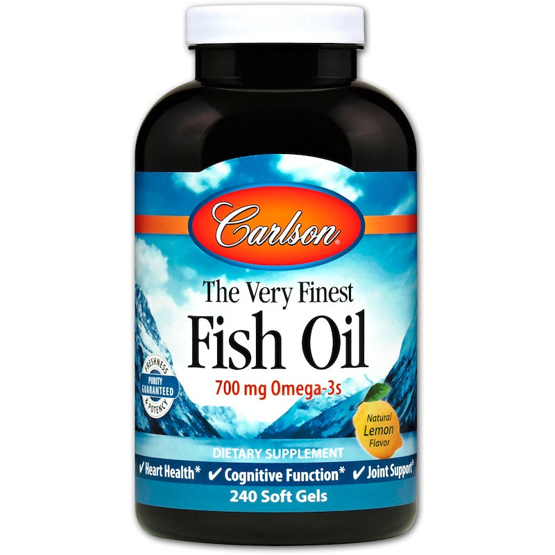 Carlson Labs The Very Finest Fish Oil, 1000 Mg, Lemon, 240 Soft Gels