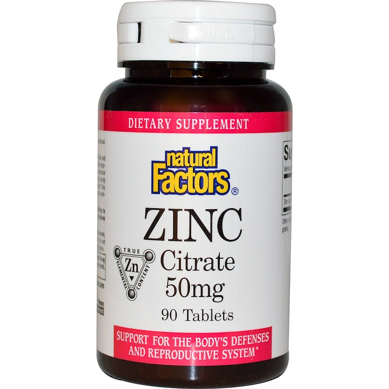Natural Factors Zinc Citrate 50 Mg, 90 Tablets