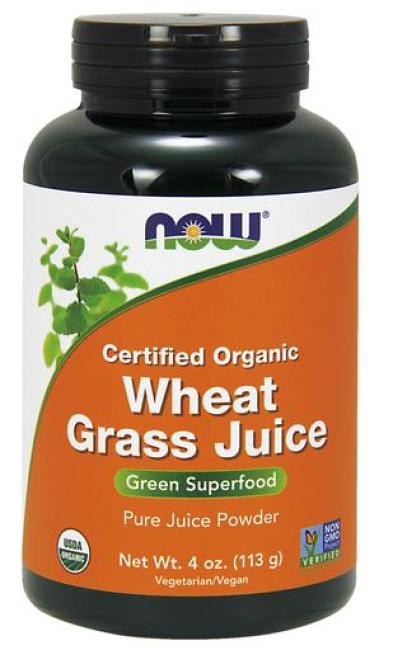 NOW Foods Certified Organic Wheat Grass Juice Powder 4 Oz