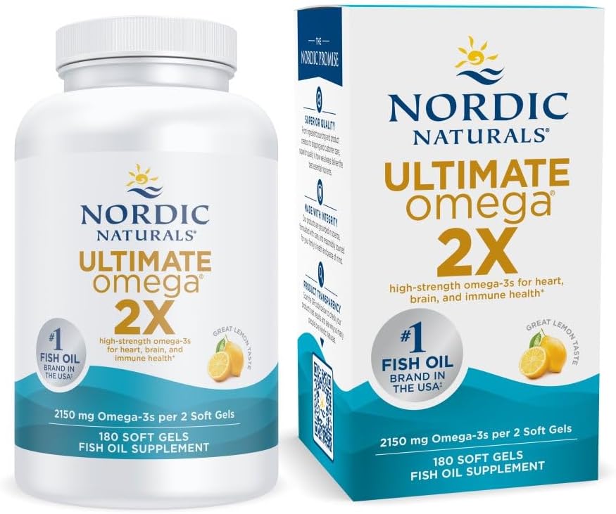 Nordic Naturals Ultimate Omega 2X, Lemon Flavor - 180 Soft Gels ...