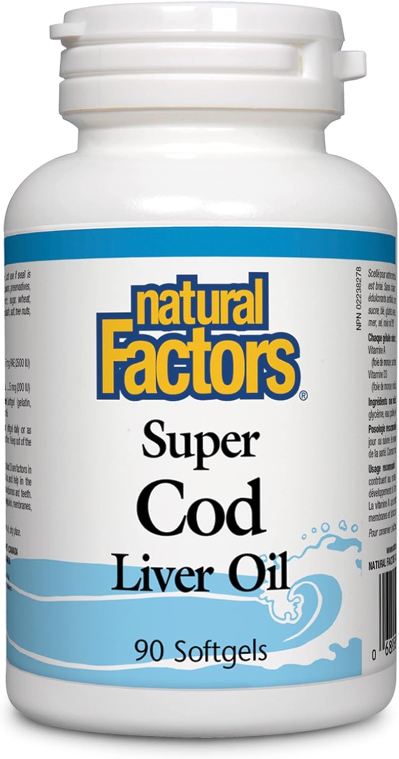 Natural Hec Cod Natural Factors Cod Liver Oil, 90 Capsules – Highland Health Foods