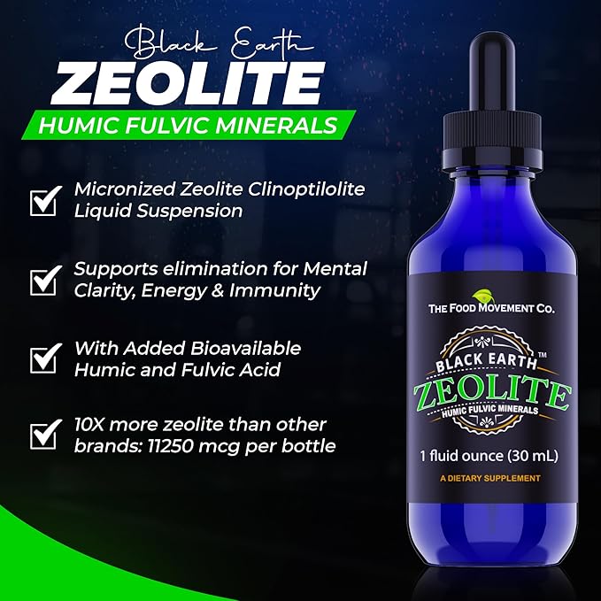 The Food Movement Black Earth Zeolite with Humic Fulvic Acids - 1oz   Highland Health Foods