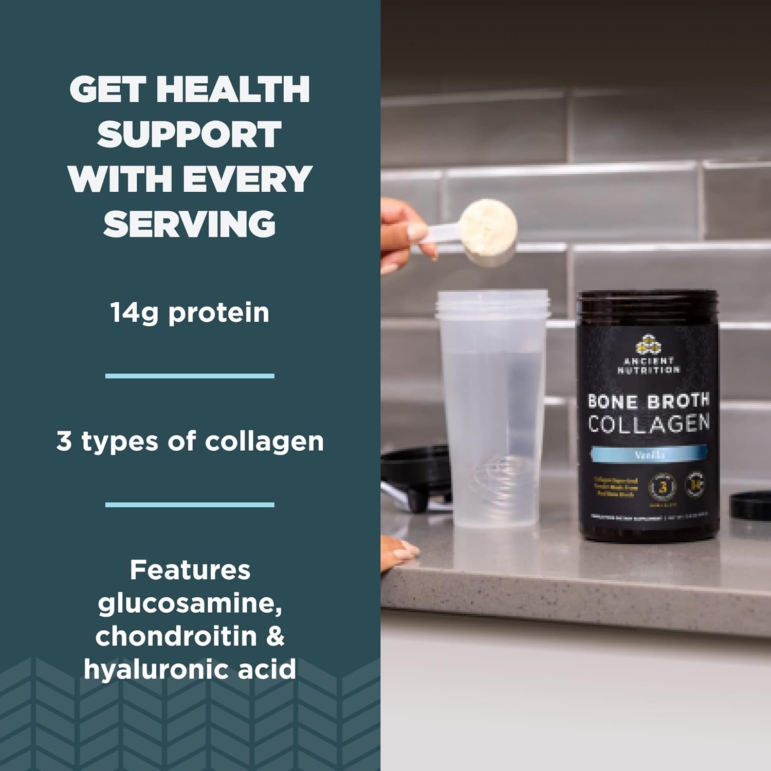 Ancient Nutrition - Bone Broth Collagen Vanilla - 18.2 oz – Highland ...