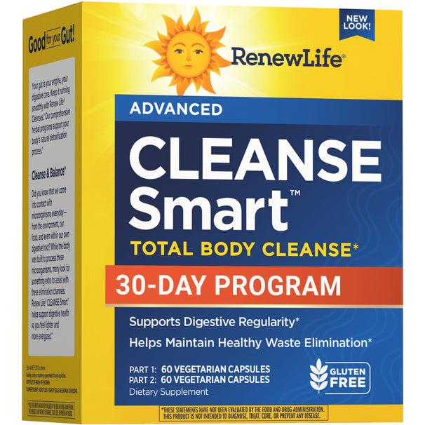 Renew Life Cleanse Smart Advanced Total Body Program, 2-Part Detox Cle ...