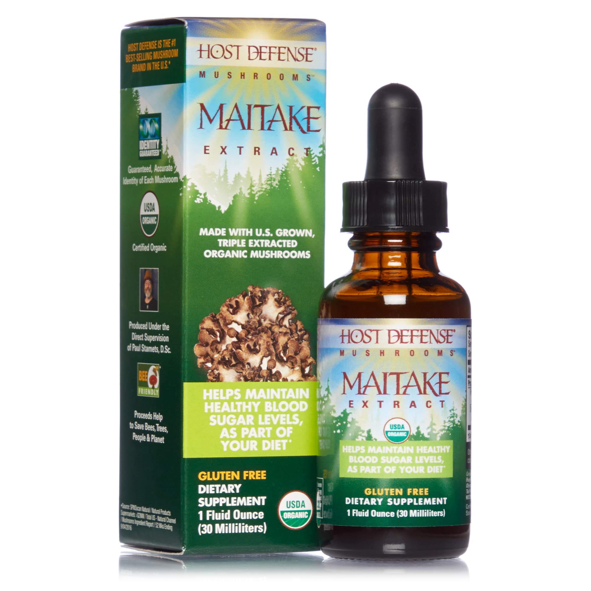 Host Defense, Maitake Extract, Mushroom Supplement, Plain, 1 Ounce
