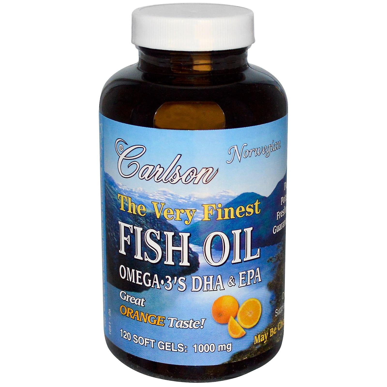 Carlson Labs The Very Finest Fish Oil, Natural Orange Flavor, 700 Mg, 120 + 30 Free Soft Gels