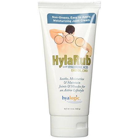 Hyalogic HylaRub - Hyaluronic Acid - Cetyl Myristoleate - Emu Oil - HA Soothing & Moisturizing Joint & Muscle Cream - 6 Ounces