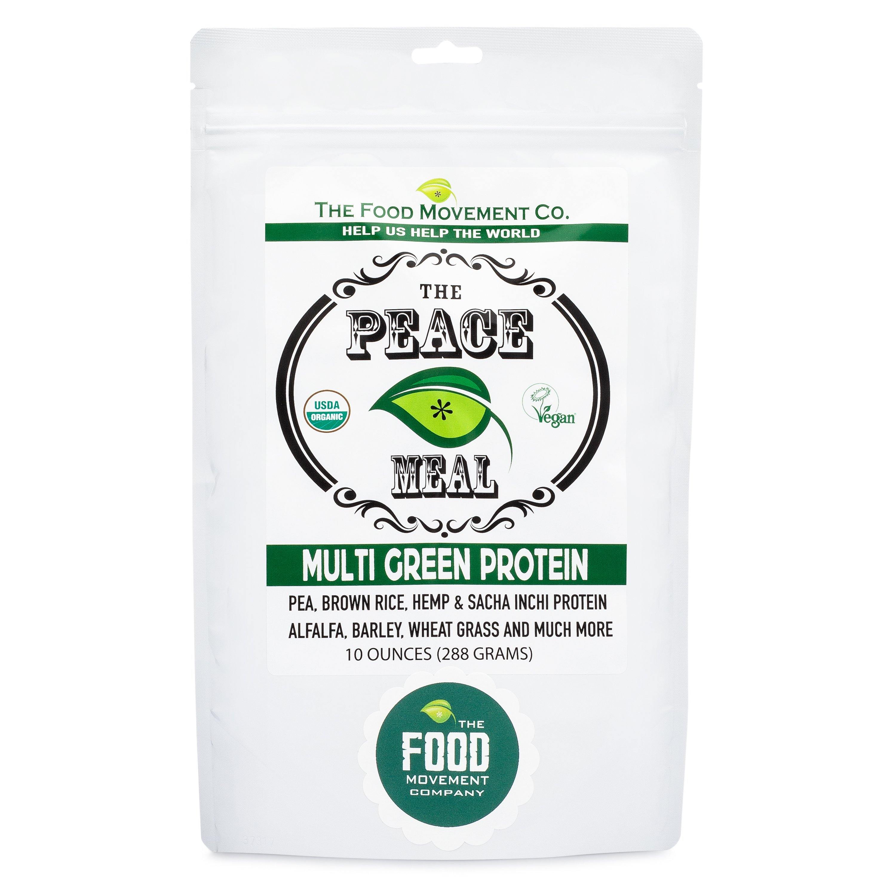 The Food Movement - THE PEACE MEAL - Multi Green Protein -10 oz. - Highland Health Foods