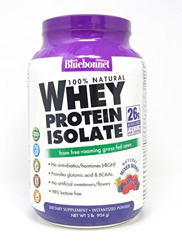 Bluebonnet Nutrition Whey Protein Isolate, Natural Mixed Berry Flavor, 2 Lbs (924 G)
