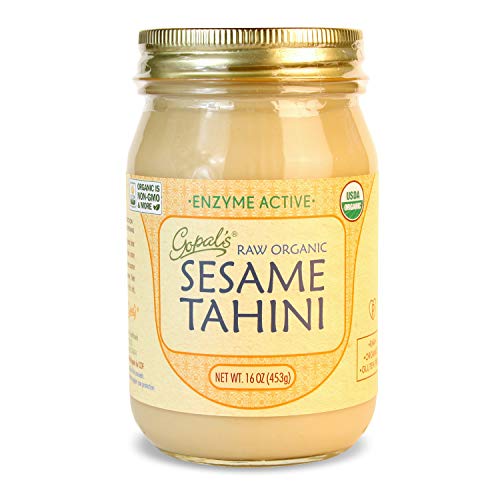 Gopal’s Raw Organic Sesame Tahini From Non-GMO, Vegan, Gluten-Free And Certified Organic Sesame Seeds 16 Ounces (453 Grams)