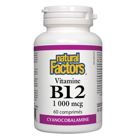 Natural Factors B12 Cyanocobalamin 1, 000 Mcg, 60 Tablets