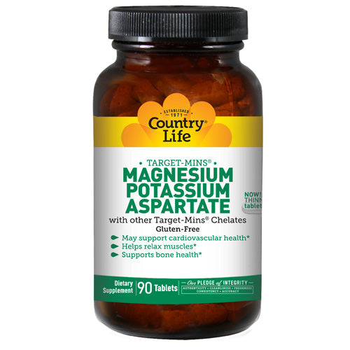 Country Life Magnesium-Potassium Aspartate 90 Vegetarian Tablets