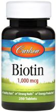 Carlson Labs Biotin, 1000 Mcg, 250 Tablets, From Laboratories