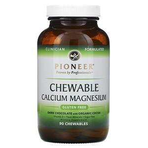 Pioneer Nutritional Formulas, Chewable Calcium Magnesium, Dark Chocolate, 90 Veggie Chewables