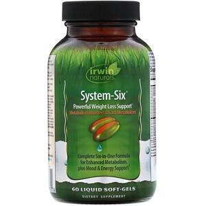 Irwin Naturals System-Six, Powerful Weight Loss Support, 60 Liquid Soft-Gels