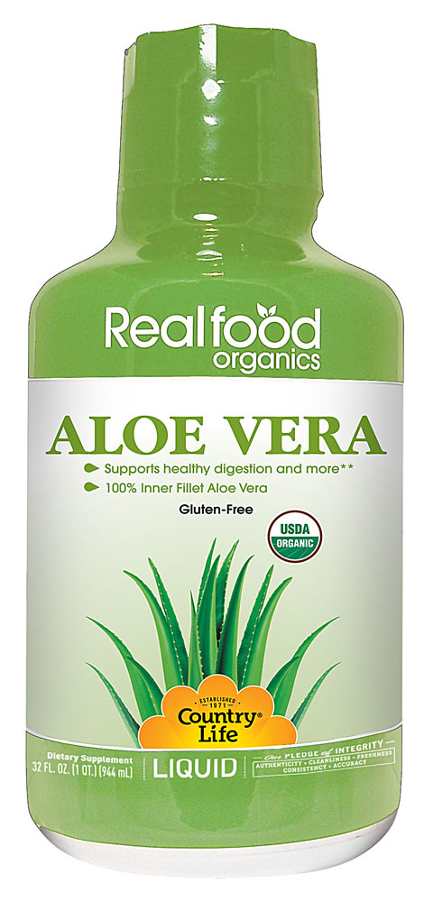 Country Life Real Food Organics Liquid Aloe Vera 100% Inner Fillet - 32 Oz