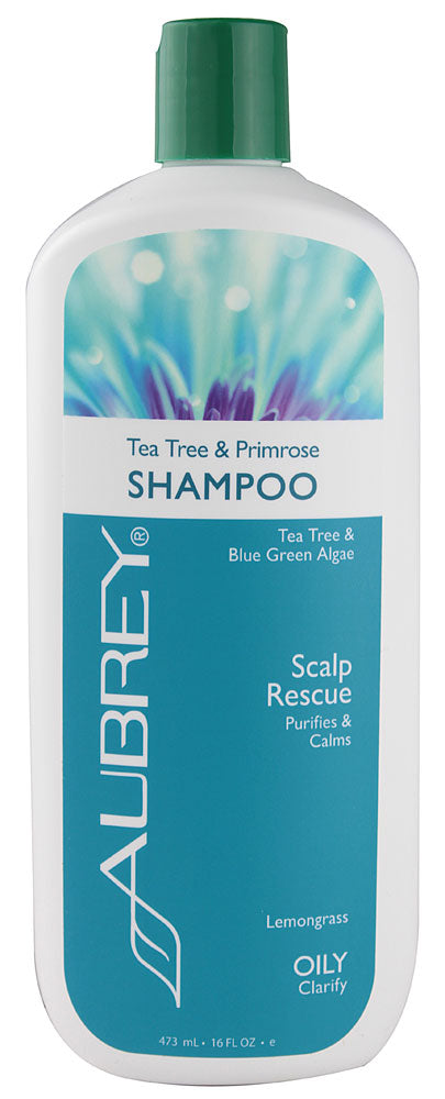 Aubrey Organics Tea Tree & Primrose Scalp Rescue Shampoo Lemongrass -- 16 Fl Oz