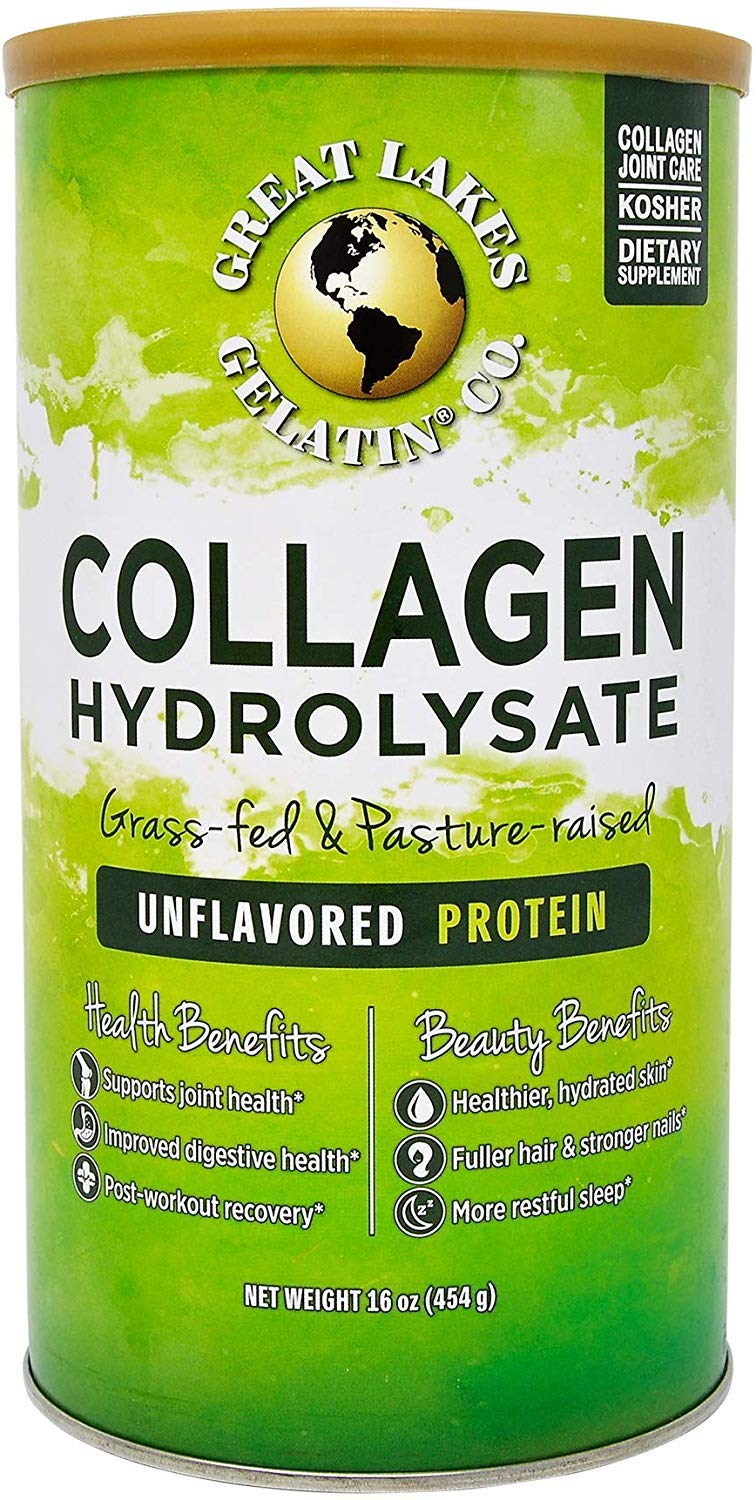 Great Lakes Gelatin Nice Collagen Hydrolysate, Unflavored Beef Protein, Kosher, 16 Oz Can