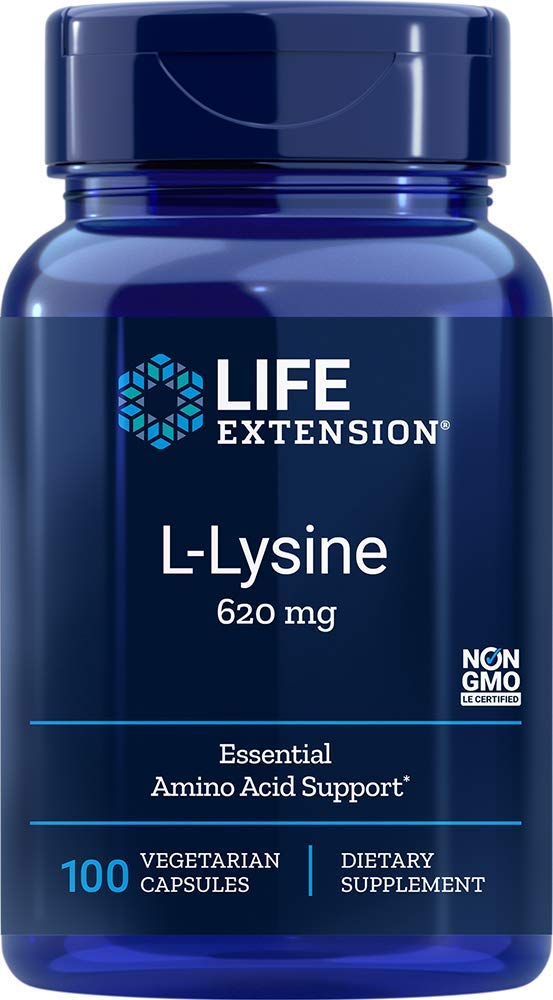Life Extension L-Lysine 620 Mg, 100 Vegetarian Caps