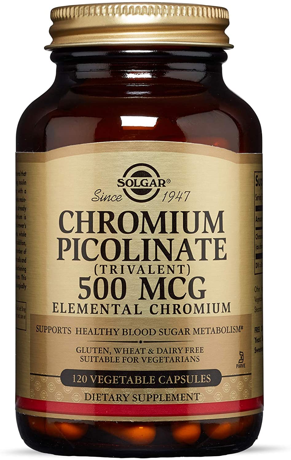 Solgar Chromium Picolinate -- 500 Mcg - 120 Vegetable Capsules