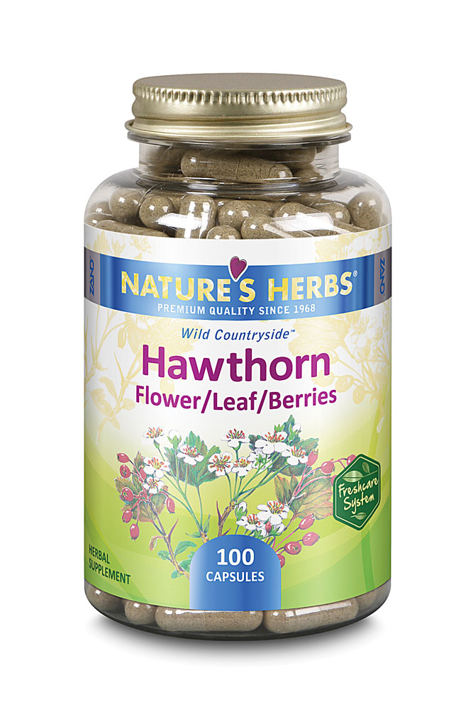 Nature's Herbs Hawthorn Flower Leaf Berries -- 100 Capsules