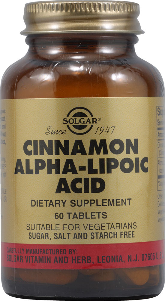 Solgar Cinnamon Alpha-Lipoic Acid, 60 Tablets