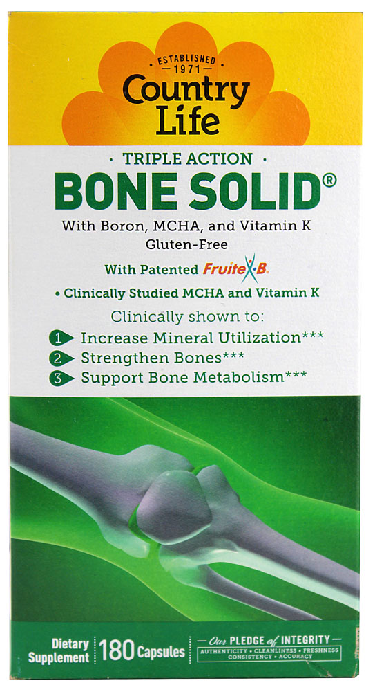 Country Life Bone Solid, 3 Triple Action, 180 Capsules