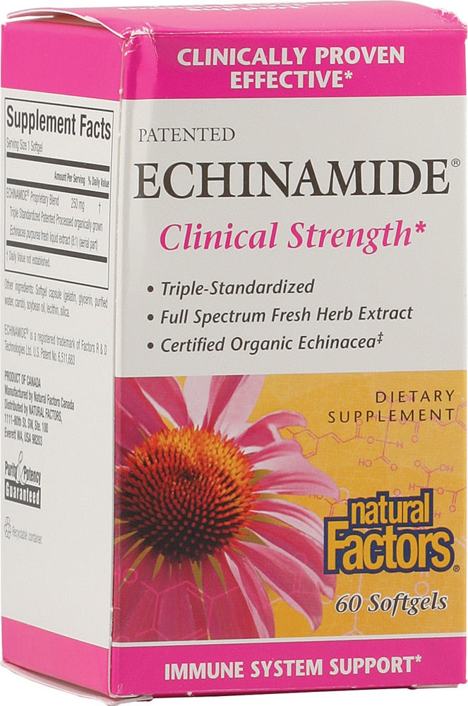 Natural Factors Echinamide Clinical Strength 250 Mg Softgel