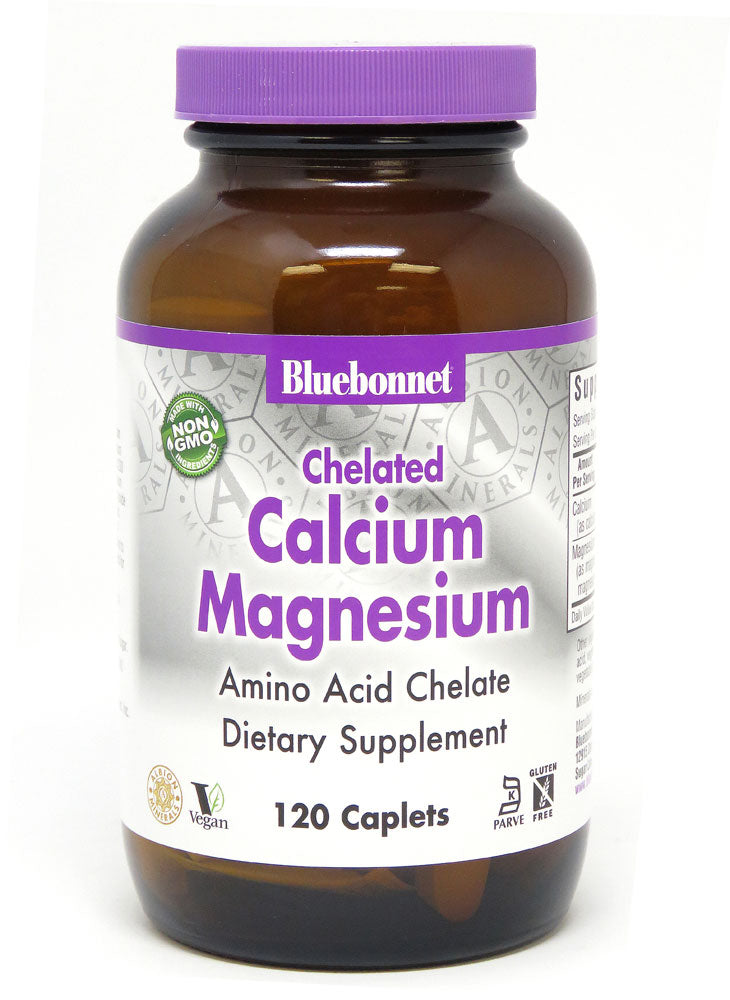 Bluebonnet Nutrition Albion Chelated Calcium Magnesium, 120 Caplets