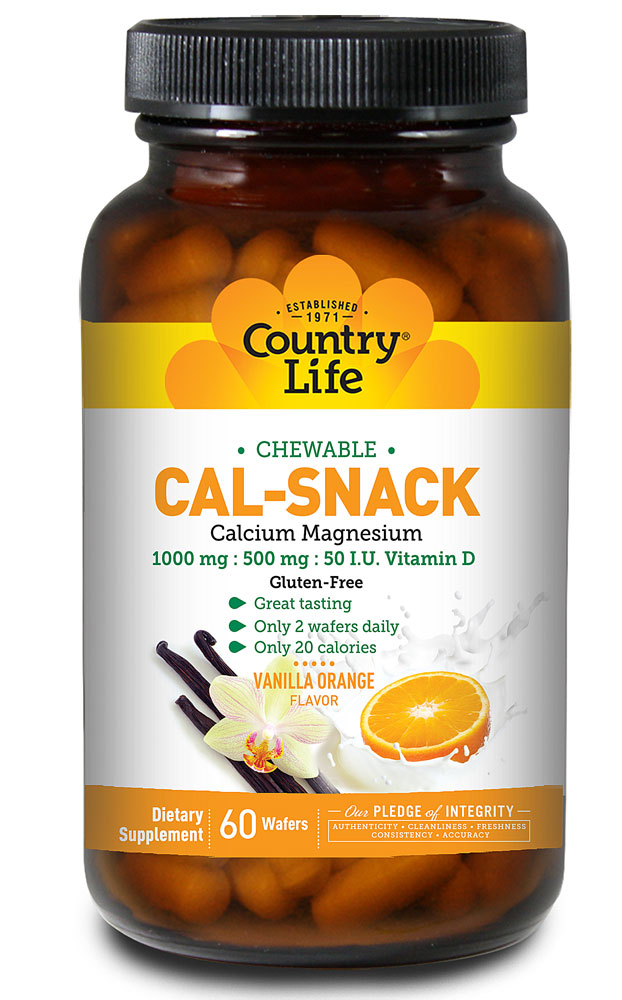 Country Life Chewable Calcium Snack Wafers, 60 Wafers