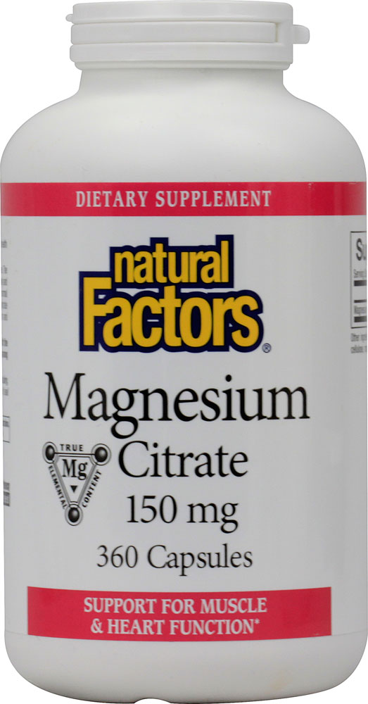 Natural Factors Magnesium Citrate, 150 Mg, 360 Capsules