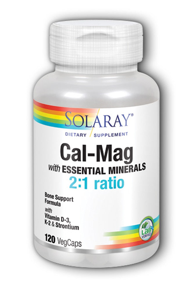 Solaray Cal-Mag 2:1 Ratio Essential Minerals D3 K2 Strontium
