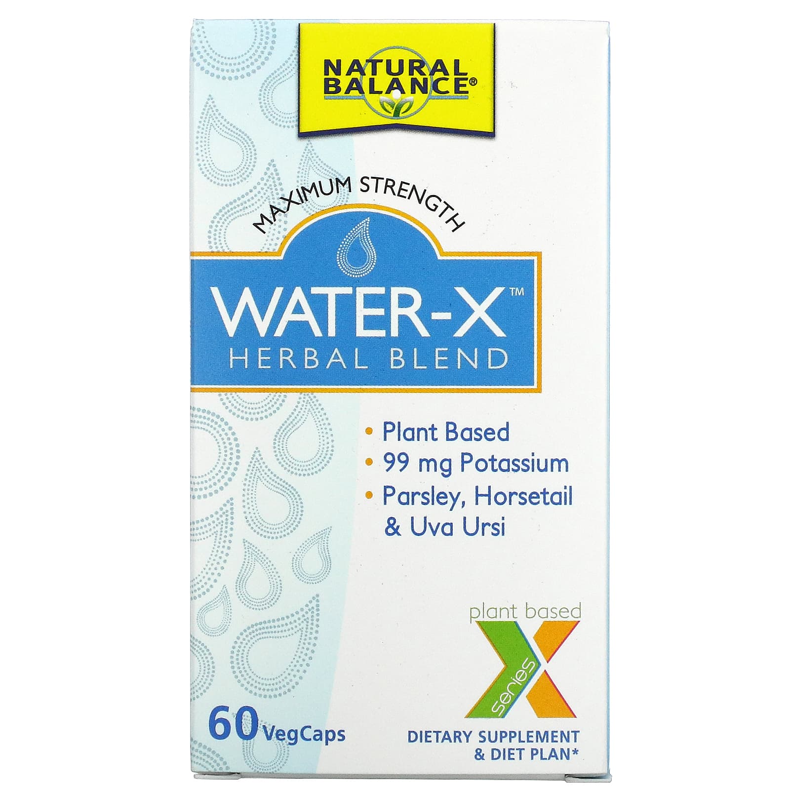 Natural Balance Water-X, Herbal Blend, Maximum Strength, 60 Veggie Caps